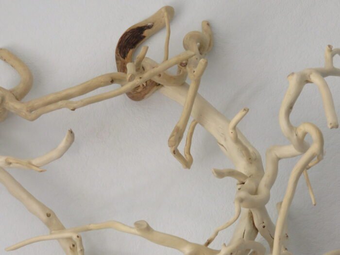Handcrafted wooden sculpture made from young Ivy. Comes with a simple to hang hook .
