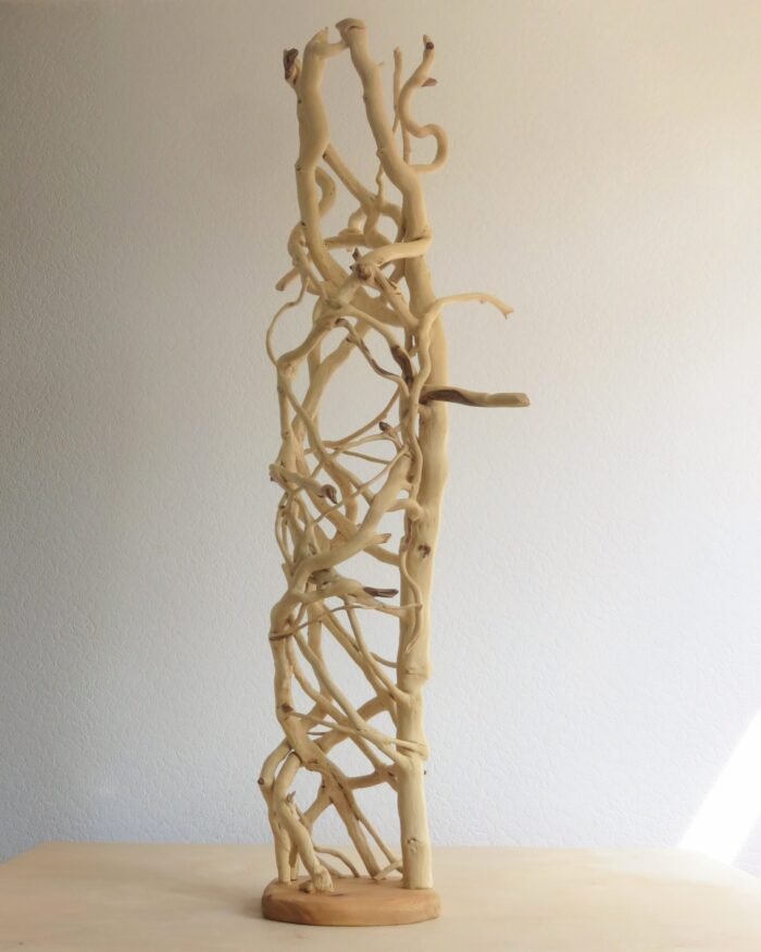 Free standing large sculpture. A one-of-a-kind piece of wooden sculptural art handcrafted from Ivy.