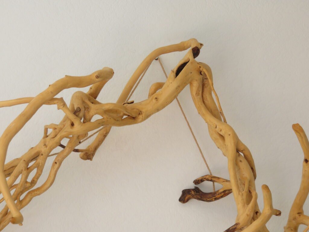 Easy to install wooden sculpture made from Ivy that's one-of-a-kind